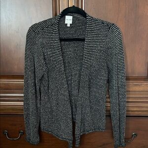 NIC+ZOE Black and White Open Front Cardigan/Size S